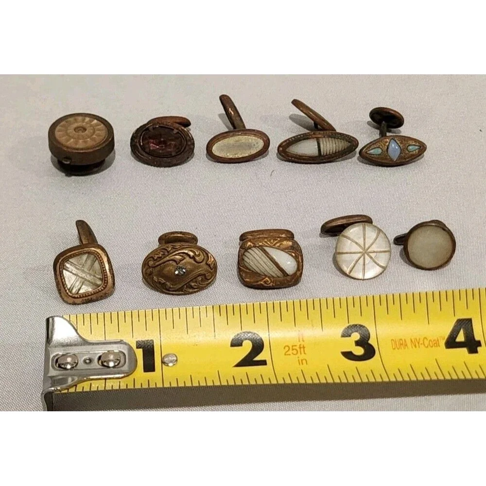 Lot Of Assorted Vintage Metal Cufflinks 10 Pieces
